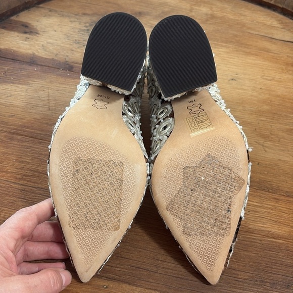 Tory Burch | *2 DIFFERENT SIZED SHOES* Francesca Roccia Rhinestone Heels 6.5 & 7 - Picture 14 of 17